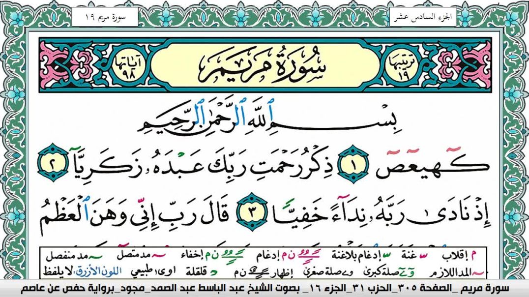 ⁣سورة مريم - بصوت الشيخ عبد الباسط عبد الصمد