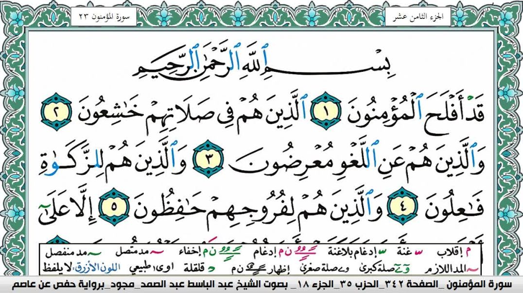 سورة المؤمنون - بصوت الشيخ عبد الباسط عبد الصمد